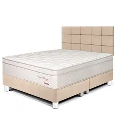 PARAISO - Dormitorio Royal Prince Flexible Blocks Queen + 2 Almohadas Viscoelásticas