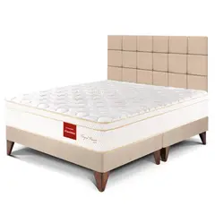 PARAISO - Dormitorio Europeo Royal Prince Flexible Blocks King + 2 Almohadas Viscoelásticas + Protector