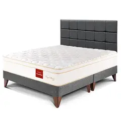 PARAISO - Dormitorio Europeo Royal Prince Flexible Blocks King + 2 Almohadas Viscoelásticas + Protector