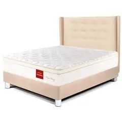 PARAISO - Dormitorio Royal Prince Flexible Gold 1.5 Plz Champagne + 1 Almohada Viscoelástica