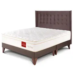 PARAISO - Dormitorio Europeo Royal Prince Flexible Gold King + 2 Almohadas Viscoelásticas + Protector