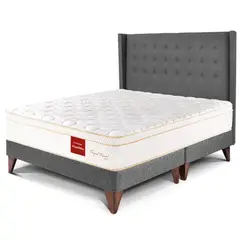 PARAISO - Dormitorio Europeo Royal Prince Flexible Gold King + 2 Almohadas Viscoelásticas + Protector