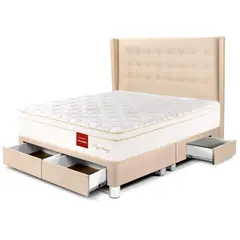 PARAISO - Dormitorio Con Cajones Royal Prince Flexible Gold King + 2 Almohadas Viscoelásticas