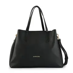 AMPHORA - Cartera Caramel Negro