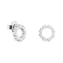 TOUS - Aretes pequeños Straight disco de Plata
