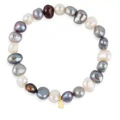TOUS - Pulsera Perla Blanca-gris Oro