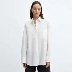 MANGO - Camisa 100% Algodón Mujer