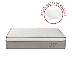 ROSEN - Colchón Path Niebla King + 2 Almohadas