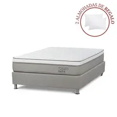 ROSEN - Cama Box Tarima Path 2 Plz + 2 Almohadas