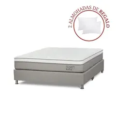 ROSEN - Cama Box Tarima Path King + 2 Almohadas