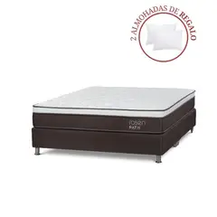 ROSEN - Cama Box Tarima Path Queen + 2 Almohadas
