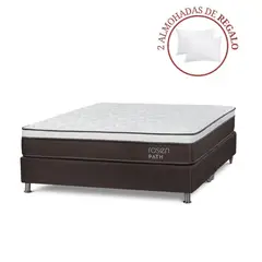 ROSEN - Cama Box Tarima Path King + 2 Almohadas