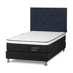 ROSEN - Dormitorio Path Grafito New West Azul 1.5 Plz + 1 Almohada