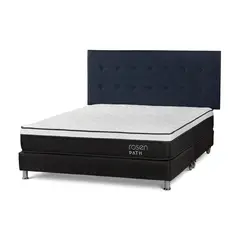 ROSEN - Dormitorio Path Grafito New West Azul Queen + 2 Almohadas