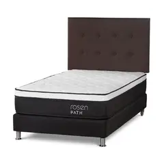 ROSEN - Dormitorio Path Grafito New West Chocolate 1.5 Plz + 1 Almohada