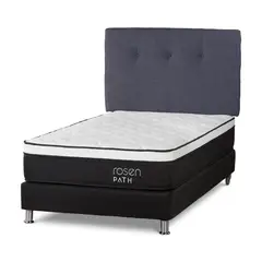 ROSEN - Dormitorio Path Grafito New Bennet Denim 1.5 Plz + 1 Almohada