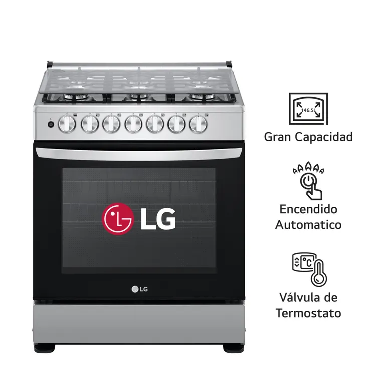 Cocina A Gas LRGZ5253S 6 Hornillas Gran Capacidad Acero Inoxidable
