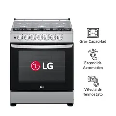 LG - Cocina A Gas LRGZ5253S 6 Hornillas Gran Capacidad Acero Inoxidable