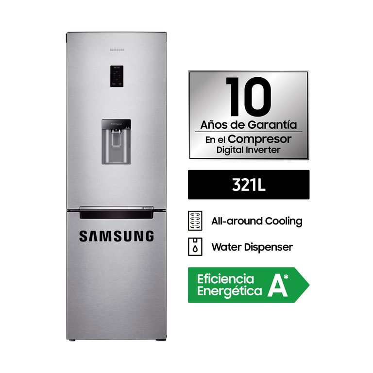 Refrigeradora All Around Cooling 321Lt Plateada RB33J3830SA/PE