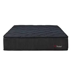 FORLI - Colchón Pocket Negro 2 Plz + 2 Almohadas + Protector