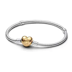 PANDORA - Pulsera Plata Cierre Corazón Shine