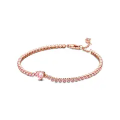 PANDORA - Brazalete Corazon Cristales Rose