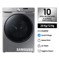 SAMSUNG - Lavaseca EcoBubble 20KG/12KG Plateada WD20T6000GP/PE