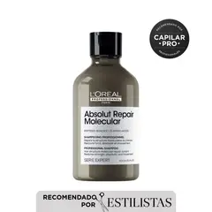 LOREAL PROFESSIONNEL - Shampoo reparador sin sulfato Absolut Repair Molecular para cabello muy dañado 300 ml