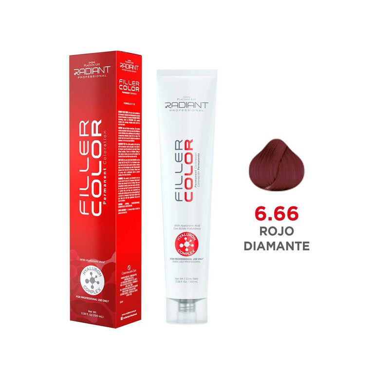Filler Color Tinte 6.66 Rojo Diamante Tubo 100ml