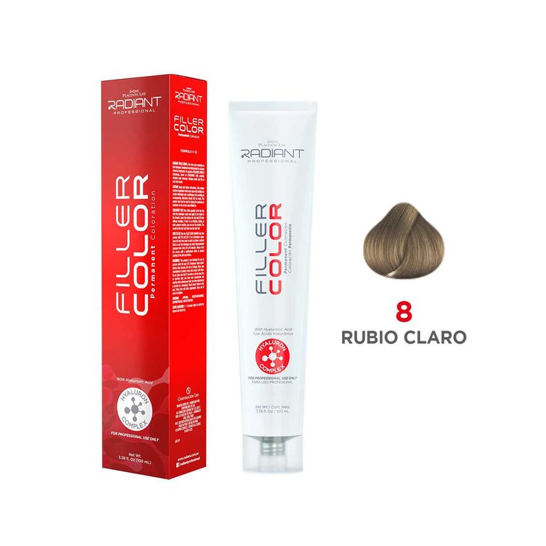 Filler Color Tinte 8 Rubio Claro Tubo 100ml