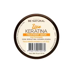 BE NATURAL - Mascarilla para Cabello Lisso Keratina 35gr