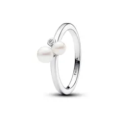 PANDORA - Anillo En Plata Dúo De Perlas