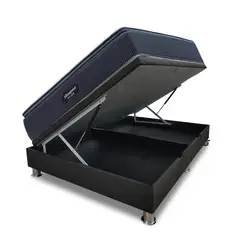 BEAUTYREST SIMMONS - Cama Boxet Practibox Silver 1.5 plz Gris + 1 Almohada + 1 Protector
