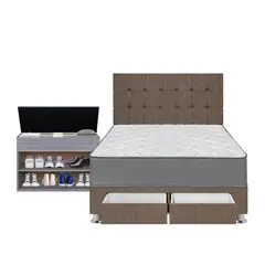 FORLI - Dormitorio Con Cajones Polaris Marrón 2 Plz + Zapatera