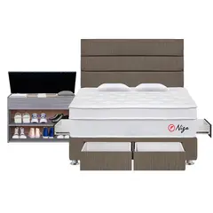 FORLI - Dormitorio Con Cajones Niza Marrón King + Zapatera