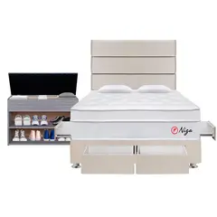 FORLI - Dormitorio Con Cajones Niza Beige 2 Plz + Zapatera