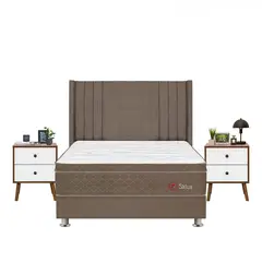 FORLI - Dormitorio Sirius Marrón 2 Plz + 2 Veladores