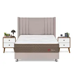 FORLI - Dormitorio Sirius Beige King + 2 Veladores