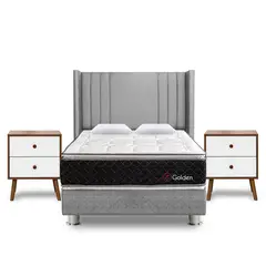 FORLI - Dormitorio Golden Plata 2 Plz + 2 Veladores