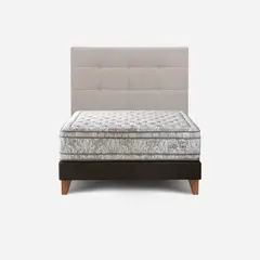 ROSEN - Dormitorio Box Spring Diletto Issey Niebla 1.5 Plz