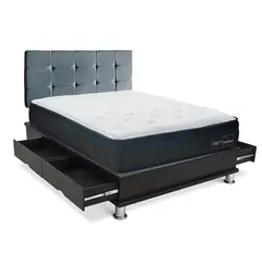 DRIMER - Dormitorio con Cajones Pure Fresh Cuadros Queen + 2 Almohadas