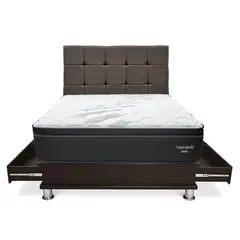 DRIMER - Dormitorio Con Cajones Cuadros Futurepedic King + 2 Almohadas + Protector