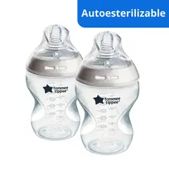 TOMMEE TIPPEE - Biberón Natural Start Autoesterilizable 9 Oz X2