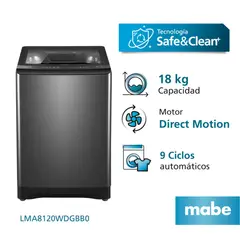 MABE - Lavadora Automática Direct Motion 18Kg Diamond Gray LMA8120WDGBB0