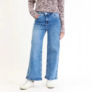 SYBILLA - Jean Wide Leg Tiro Medio Mujer Sybilla.
