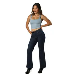 FORDAN JEANS - Pantalón Flare Algodón Mujer