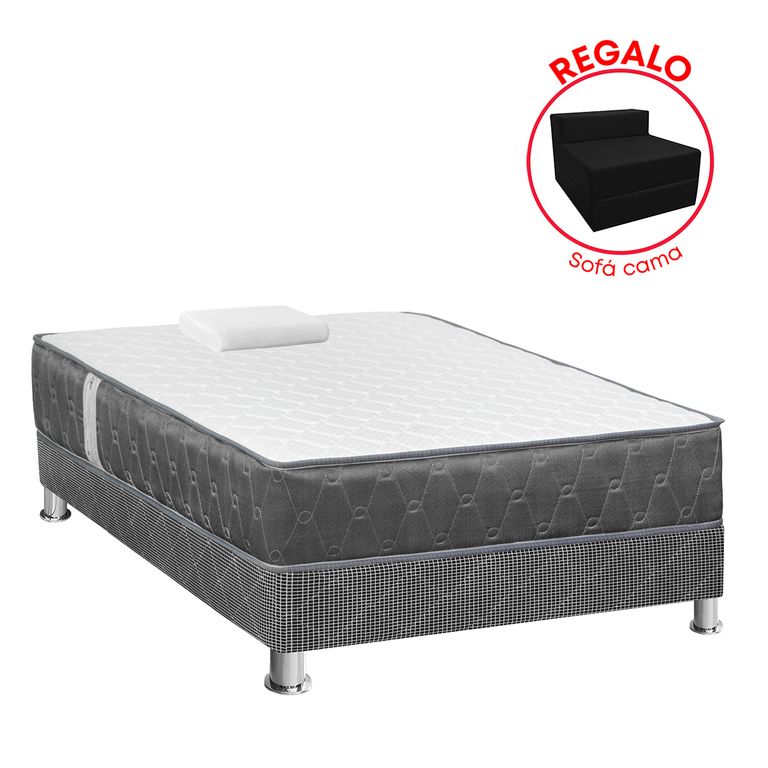 Cama Box Tarima Acqua 1.5 Plz + Sofá Cama