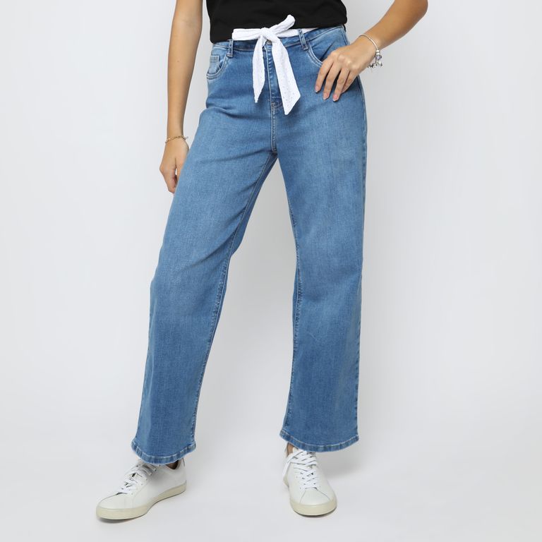 Jean Straight Tiro Alto Mujer