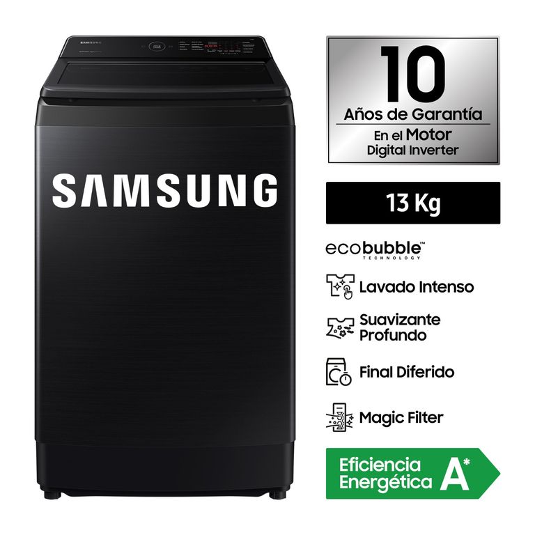 Lavadora Ecobubble 13Kg Negro WA13CG5441BVPE
