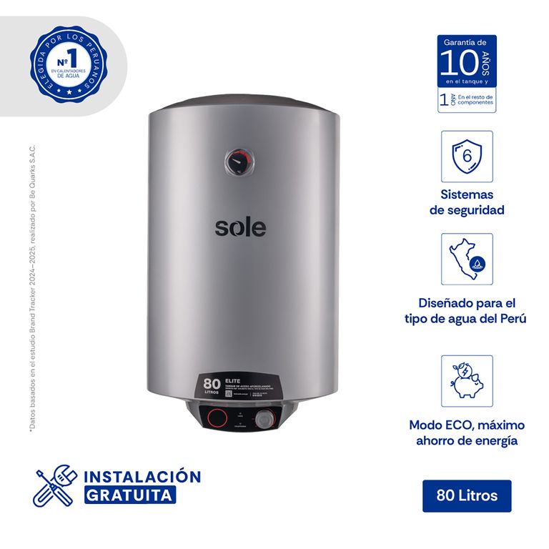 Terma Eléctrica Elite 80L P/Pared